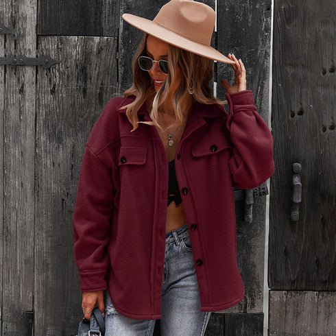 Fleece Jacket  Light Weight Soft Top - ROUTINE FASHION